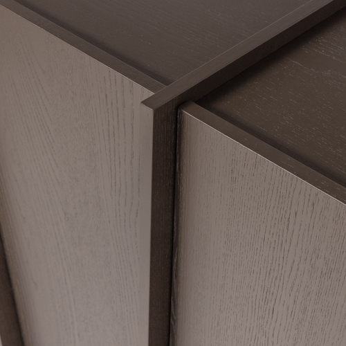 WOOOD 2-deurs kast Brock - Essen Fineer - Middenbruin - 140x102x44