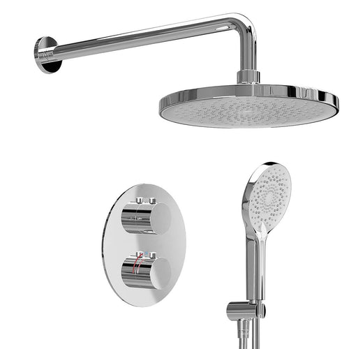 LOMAZOO inbouwdoucheset Cassia - met thermostaatkraan & ronde handdouche - chroom