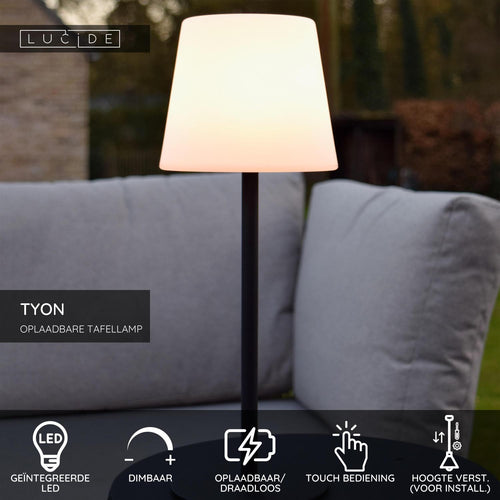 Lucide tafellamp TYON - Geïntegreerde LED - Zwart