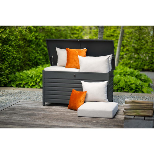Cambridge kussenbox - aluminium -  170x97,5 cm - carbon black - vtwonen shop