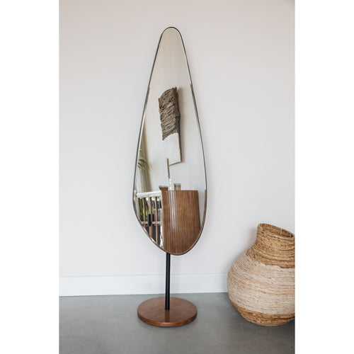 Housecraft Living Dropz Vrijstaande Spiegel/ Passpiegel Organische Druppel - Zwart - vtwonen shop