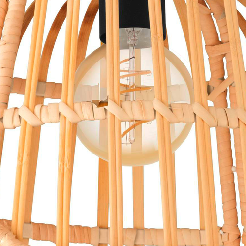 EGLO plafondlamp Glyneath - e27 - ø 37,5 cm - zwart/hout