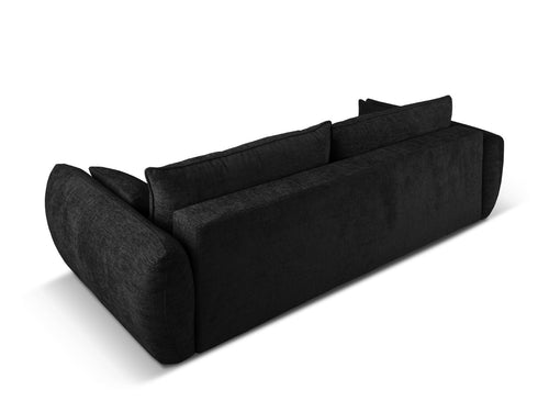 Cosmopolitan Design Slaapbank met opbergdoos Matera 3-zits, chenille, zwart - 108x240x86cm
