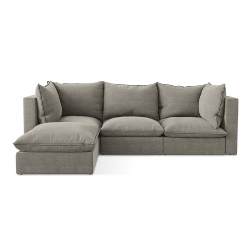LaMiaSofa hoekbank links Ravenna - bouclé - grijs - 255x165x77
