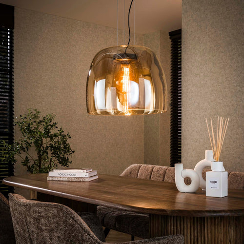 Giga Meubel Hanglamp Drift Glass XL - Amber Glas - 1-Lichts - 48x48x150cm - vtwonen shop