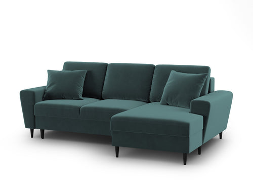 Cosmopolitan Design Converteerbare hoekbank rechts met opbergdoos Kyoto 4-zits, flueel olie - 145x241x88cm