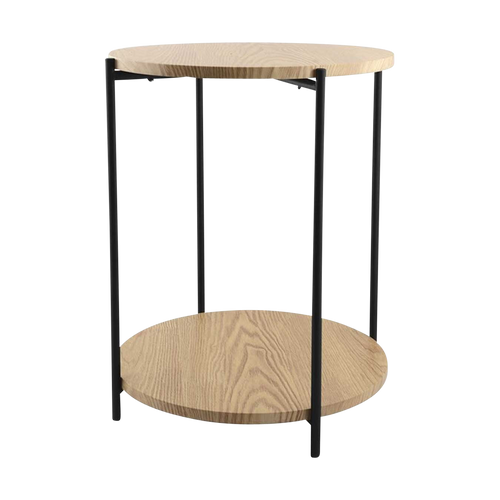 Lisomme Lina houten bijzettafel naturel - Ø 40 cm