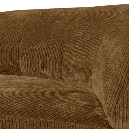 WOOOD hoekelement rond Mojo Base - Ribstof - Honinggeel - 74x110x110