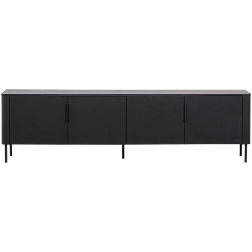 WOOOD tv meubel Gunnar - Grenenhout - Matzwart - 56x200x44