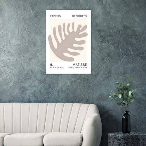 Artfulprints Poster Matisse – Coral bloom grey   - 30x40 cm - Grijs