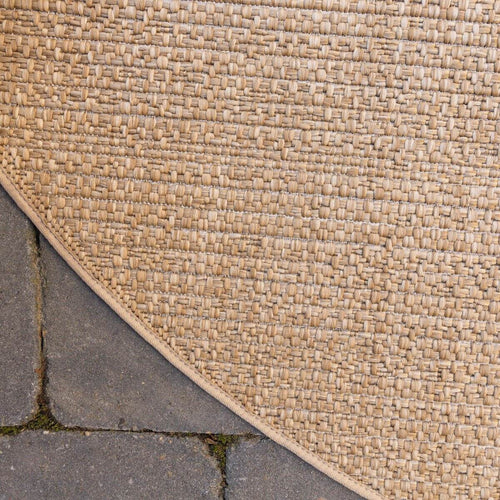 Interieur05 Rond Buitenkleed Jute Excellent Outdoor Bruin - 160 x 160 cm - vtwonen shop