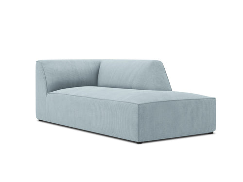 Micadoni rechter chaise longue Ruby ribfluwelen, lichtblauw - 180x93x69cm