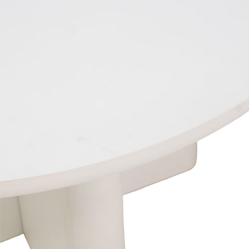 Giga Meubel Tuintafel Miso - Rond 120cm - Wit betonlook - Acryl Coating