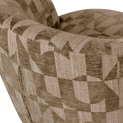 WOOOD draaifauteuil Serra - Grafisch Patroon - Olijfgroen - 68x70x77