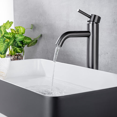 LOMAZOO wastafelkraan Jasmin - hoge uitloop - mengkraan - gun metal