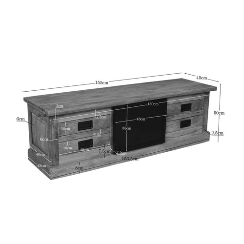 Starfurn Tv-meubel Noa - Naturel Hout - 155x45x50cm