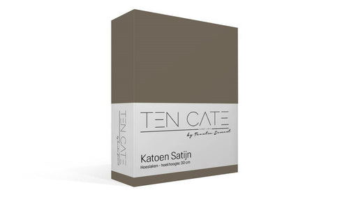 Ten Cate hoeslaken - 100% katoensatijn - 180x200 - taupe - vtwonen shop