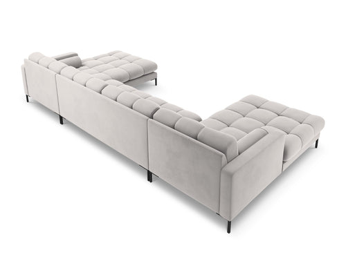 Cosmopolitan Design Panoramische bank Bali 7-zits, flueel, geld - 185x383x75cm