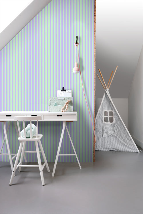 ESTAhome behang strepen paars en groen - 50 x 900 cm - 131568 - vtwonen shop