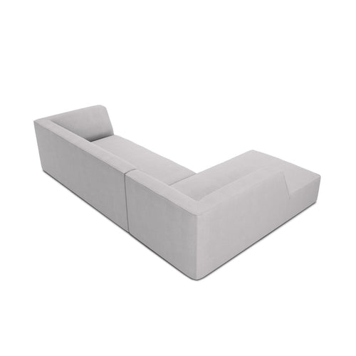 Cosmopolitan Design - Modulaire hoekbank links Siena 4-zits, structurele stof lichtgrijs - 180x273x69cm