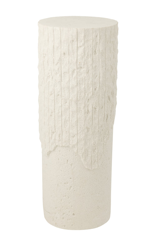 J-Line decoratie Sokkel Rocky Reliëf - polyresin - wit - large