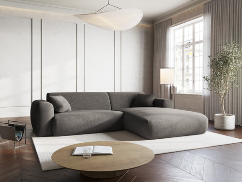Cosmopolitan Design rechter hoekbank Nolio 4-zits, chenille, grijs - 170x235x72cm