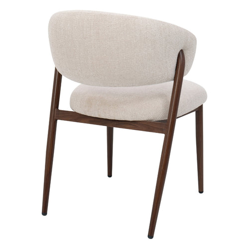 DÉJA Living Eetkamerstoel Skive - Stof - Beige/Walnoot - Set van 2 - vtwonen shop