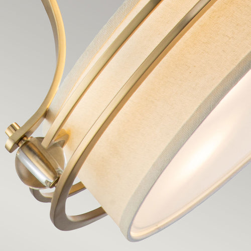 Elstead Quoizel Gotham Cilindrische hangende plafondlamp van geborsteld messing