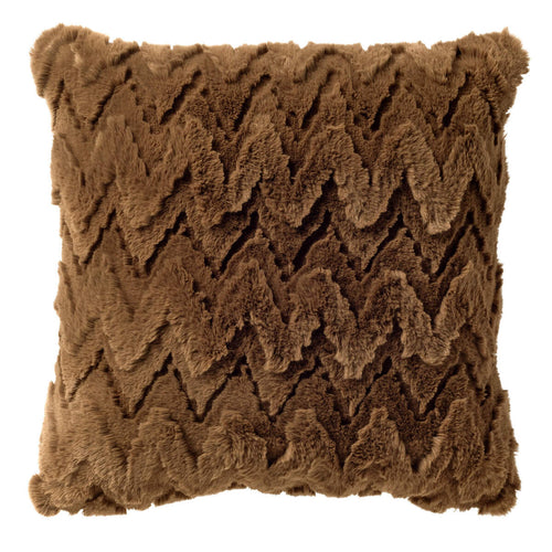 NOVI - kussenhoes 45x45 cm - imitatiebont - Sepia - bruin