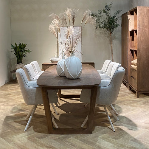 Livingfurn eetkamertafel Cortez - bruin - mangohout - 270cm