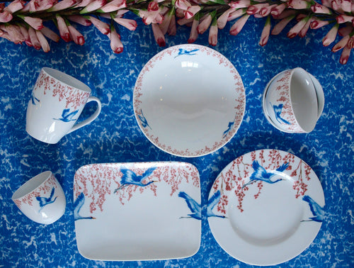 Catchii Espresso cup with saucer Cherry Blossom & Lucky Cranes - vtwonen shop