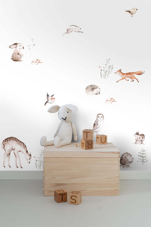 ESTAhome muursticker bosdieren bruin - 47.5 x 66 cm - 156103