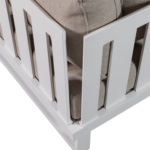 WOOOD tuinhoekbank Flint - Aluminium - All Wheather - Wit/Naturel - 80x308x308 - vtwonen shop