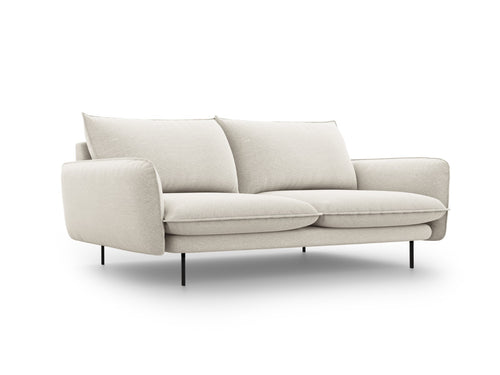 Cosmopolitan Design Bank Vienna 3-zits, structurele stof, lichtbeige - 92x200x95cm