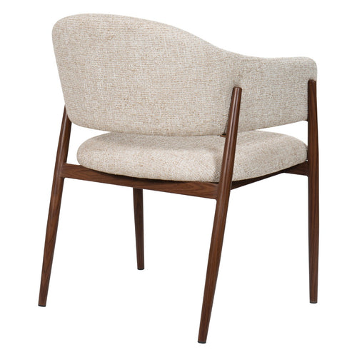 DÉJA Living Eetkamerstoel Dénia - Taupe/Walnoot - Zithoogte 48cm - Set van 2 - vtwonen shop