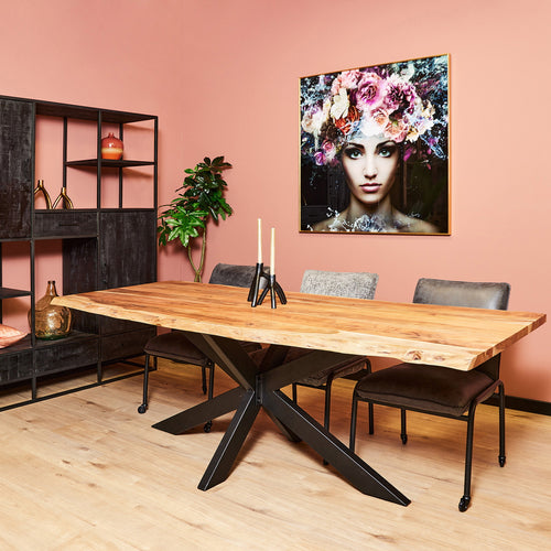 StarFurn Eettafel Live Edge - Rechthoek Naturel Hout - 200x100x76cm