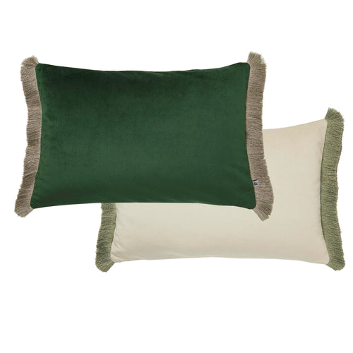 Graham & Brown Sierkussen met ritssluiting Franje Glanzend - Emerald 40x60cm - vtwonen shop