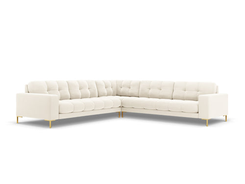Cosmopolitan Design Symmetrische hoekbank Bali 6-zits, flueel, lichtbeige - 256x256x75cm