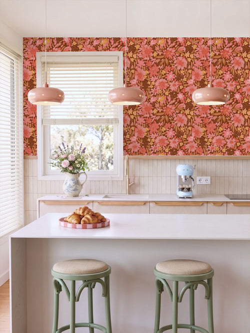 ESTAhome behang bloemen roze - 50 x 900 cm - 132198