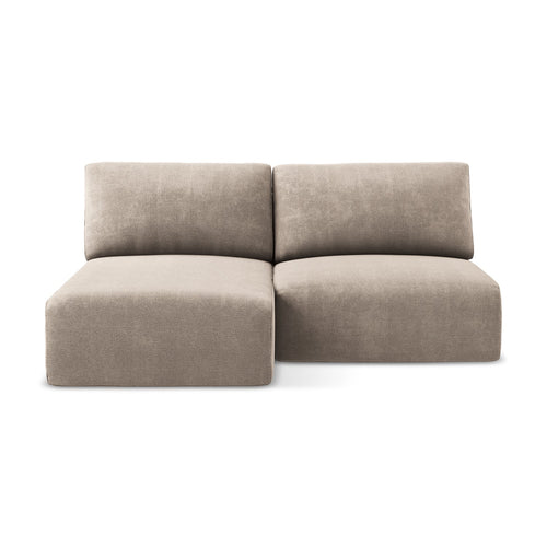 LaMiaSofa hoekbank links Ostia - chenille stof - donkerbeige - 210x149x79