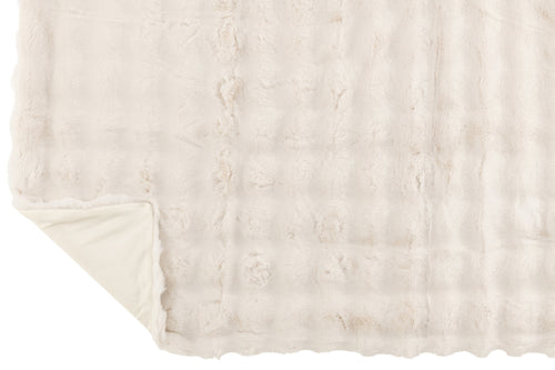 J-Line plaid Wave - polyester - wit - 180 x 130 cm - vtwonen shop