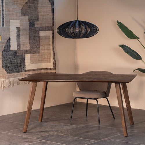 Giga Meubel Eettafel Oslo - Donkerbruin Mangohout - 160x90x76cm
