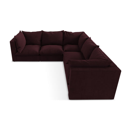 LaMiaSofa Modulaire hoekbank Ravenna - textuurstof - bordeaux - 255x255x77