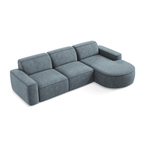 LaMiaSofa hoekbank rechts Melissa - chenille stof - jeans - 284x166x70