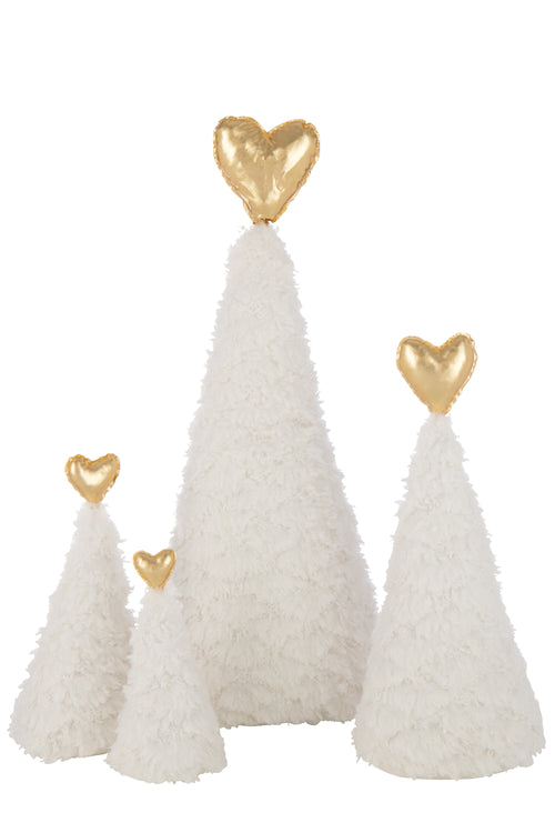 J-Line decoratie Kerstboom Hart - polyresin - wit/goud - large - vtwonen shop