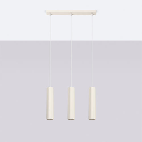 Sollux Lighting Hanglamp KARBON 3L beige - 45x6,5x98cm
