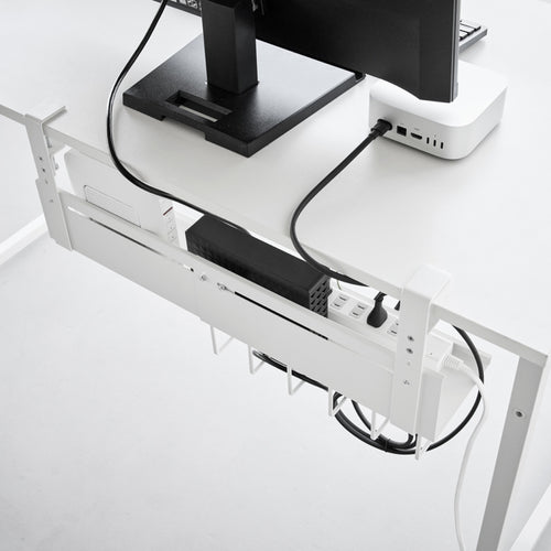 Yamazaki Smart Kabel- en routerorganizer voor onder bureau uitschuifbaar - Wit
