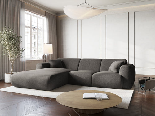 Cosmopolitan Design linker hoekbank Nolio 4-zits, chenille, grijs - 170x260x72cm