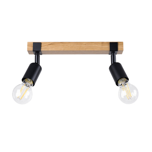 Sollux Lighting Plafondlamp ZUCA 2 zwart - 38x15x14cm