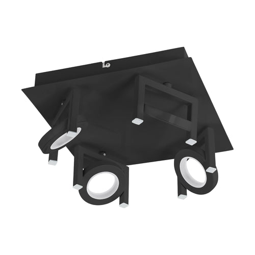 EGLO opbouwspot Trastanello - led - 4 lichts - zwart - vtwonen shop